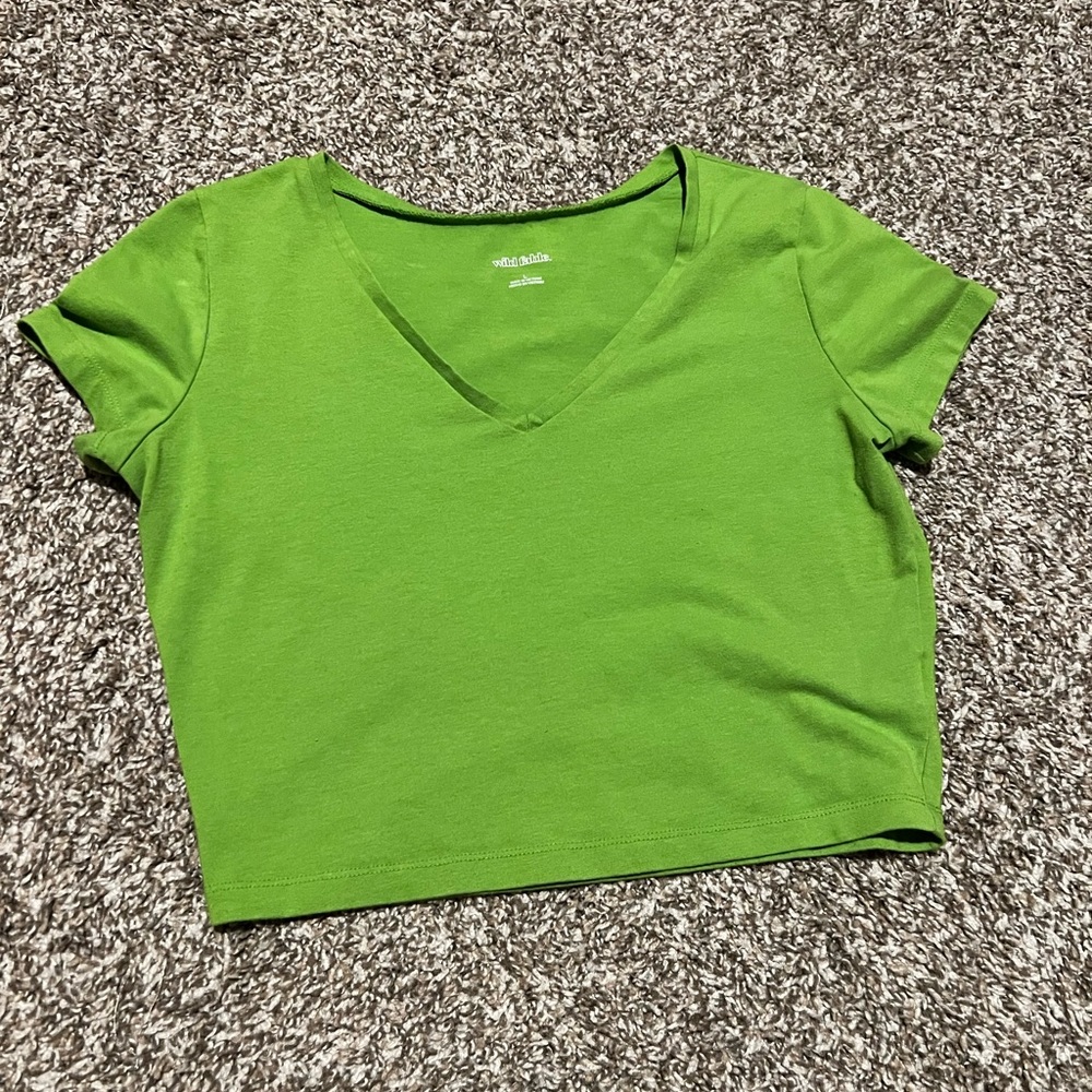 Green crop top
